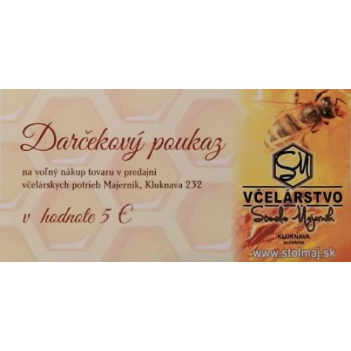 Darčeková poukážka v hodnote 5 EUR